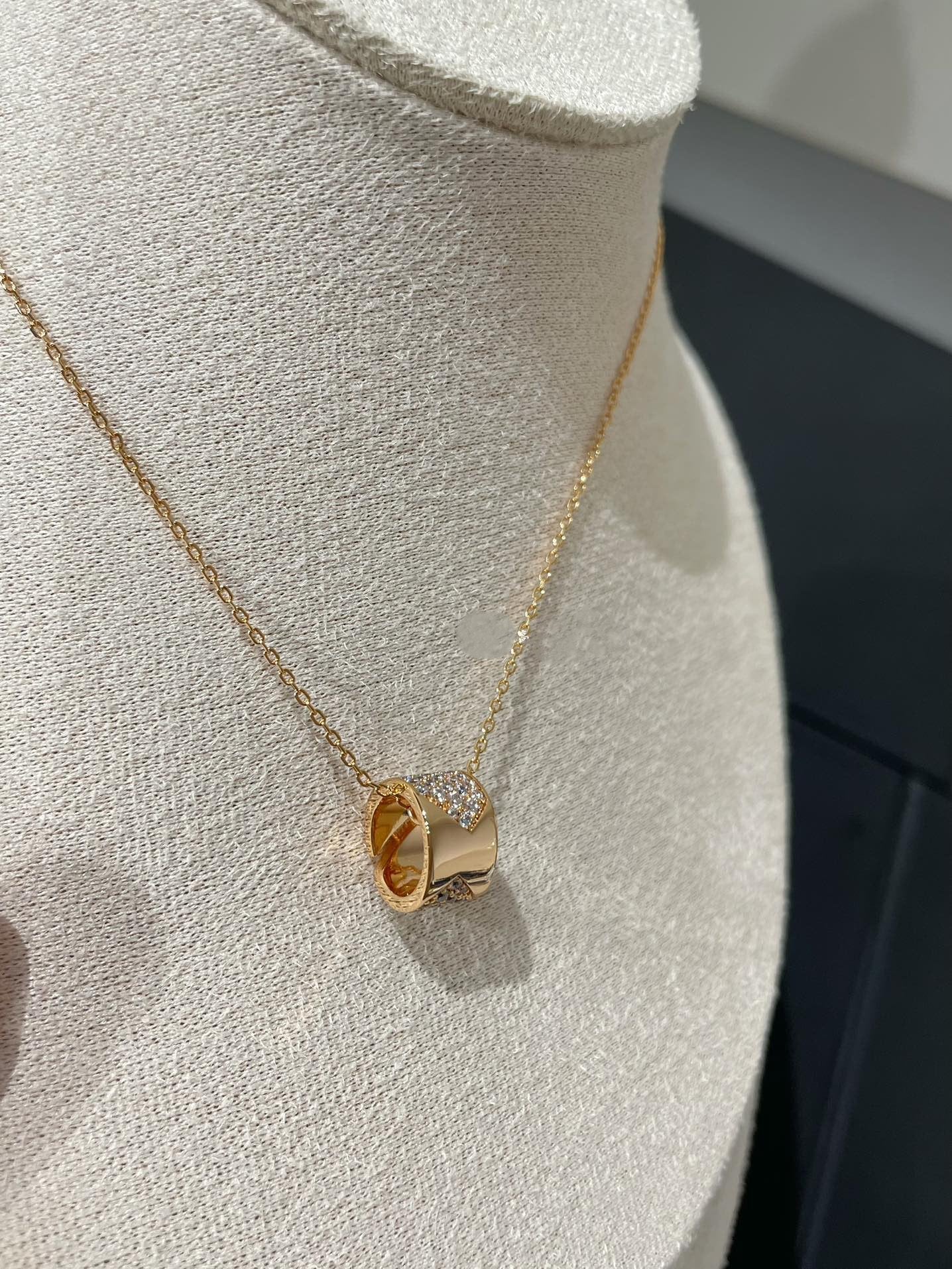 [Polaidi Jewelry]LIENS EVIDENCE DIAMOND PAVED NECKLACE