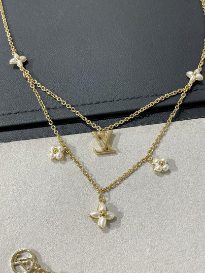 [：Polaidi Jewelry]FLOWERGRAM GOLD MOP DOUBLE ROW NECKLACE