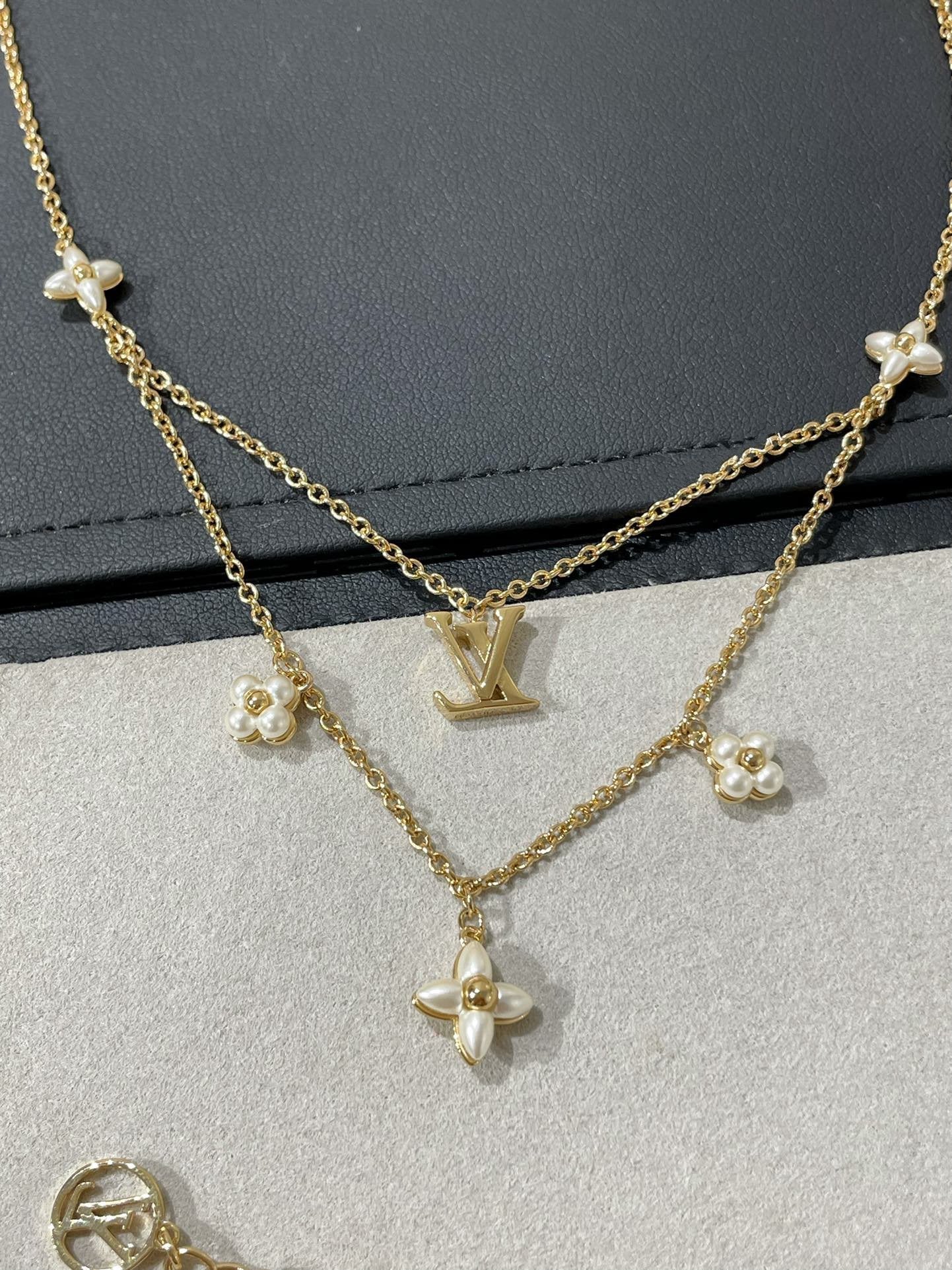 [Polaidi Jewelry]FLOWERGRAM GOLD MOP DOUBLE ROW NECKLACE