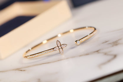 [Polaidi Jewelry]IDYLLE GOLD OPEN BRACELET DIAMOND PAVED