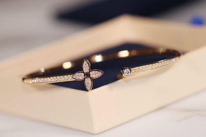 [：Polaidi Jewelry]IDYLLE GOLD OPEN BRACELET DIAMOND PAVED