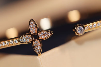 [Polaidi Jewelry]IDYLLE GOLD OPEN BRACELET DIAMOND PAVED