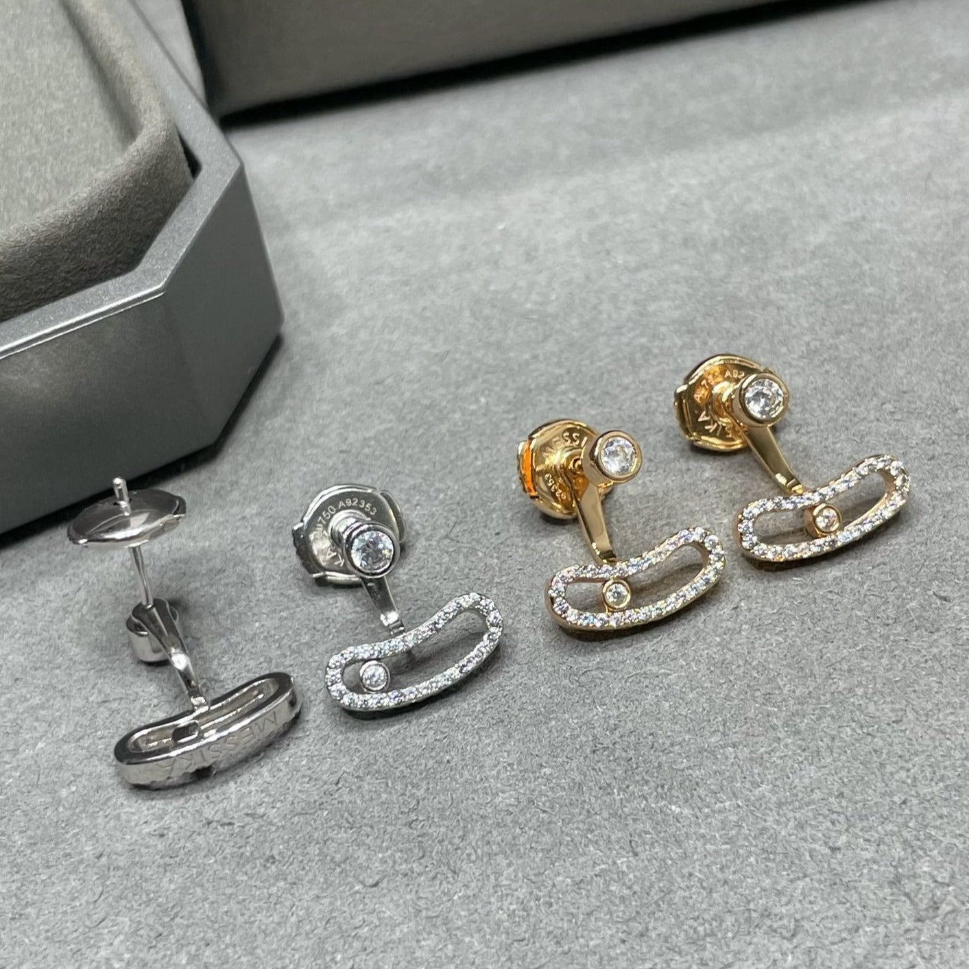 [Polaidi Jewelry]MOVE UNO PINK GOLD DIAMOND EARRINGS
