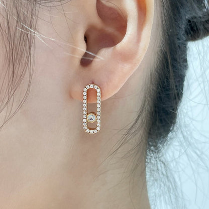 [Polaidi Jewelry]MOVE UNO STUD DIAMOND PAVED EARRINGS