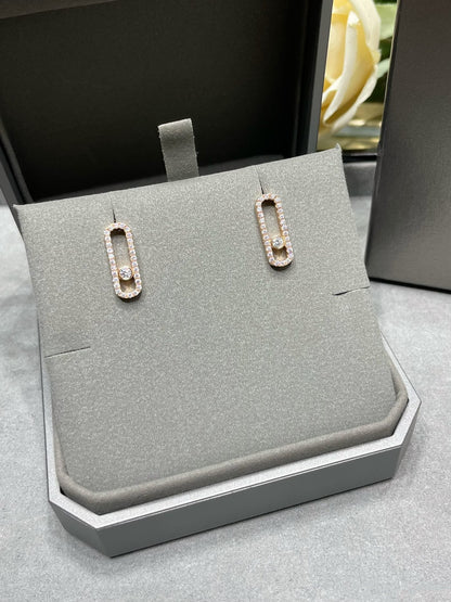[Polaidi Jewelry]MOVE UNO STUD DIAMOND PAVED EARRINGS