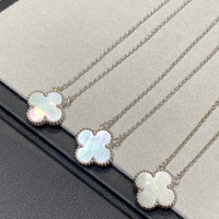 [Polaidi Jewelry ]CLOVER MEDIUM SILVER WHITE MOP NECKLACE