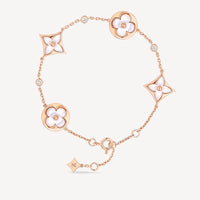 [Polaidi Jewelry ]STAR AND SUN 4 MOTIF WHITE MOP PINK GOLD BRACELET