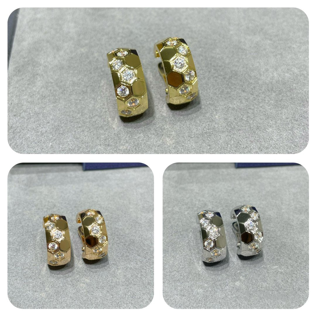 [Polaidi Jewelry]BEE LOVE DIAMOND HOOP EARRINGS