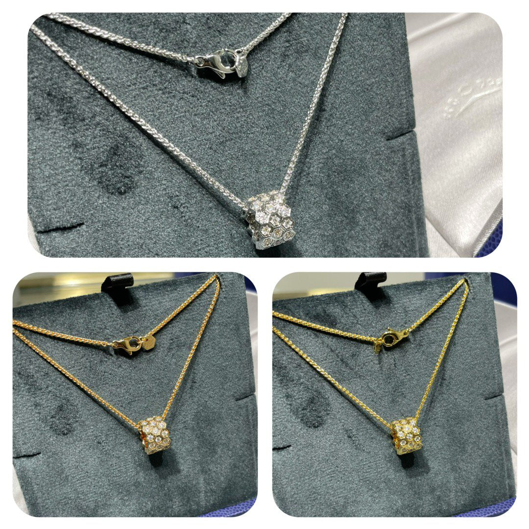 [Polaidi Jewelry]BEE LOVE DIAMOND PAVED 3 ROW NECKLACE