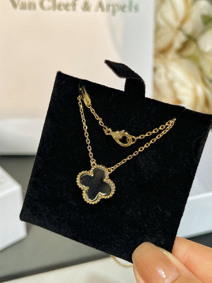[：Polaidi Jewelry]CLOVER ROCK CRYSTAL ROSE GOLD NECKLACE