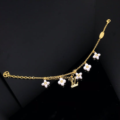 [Polaidi Jewelry]LOGO 6 MOTIF STAR AND SUN GOLD BRACELET