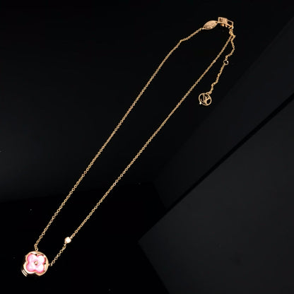 [Polaidi Jewelry]COLOR BLOSSOM PINK MOP SUN GOLD NECKLACE