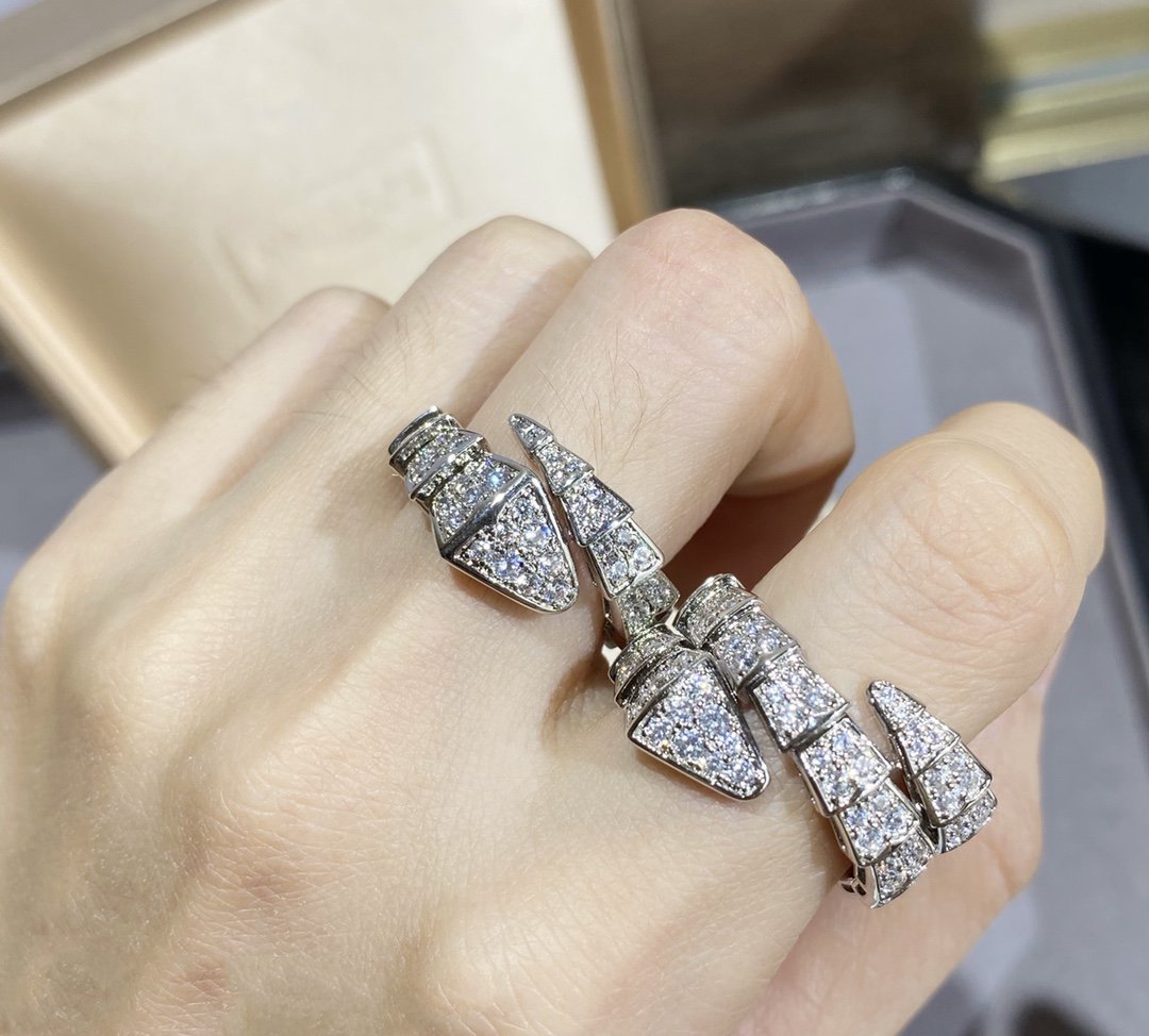 [Polaidi Jewelry]SERPENTI LARGE RING SILVER DIAMOND PAVED