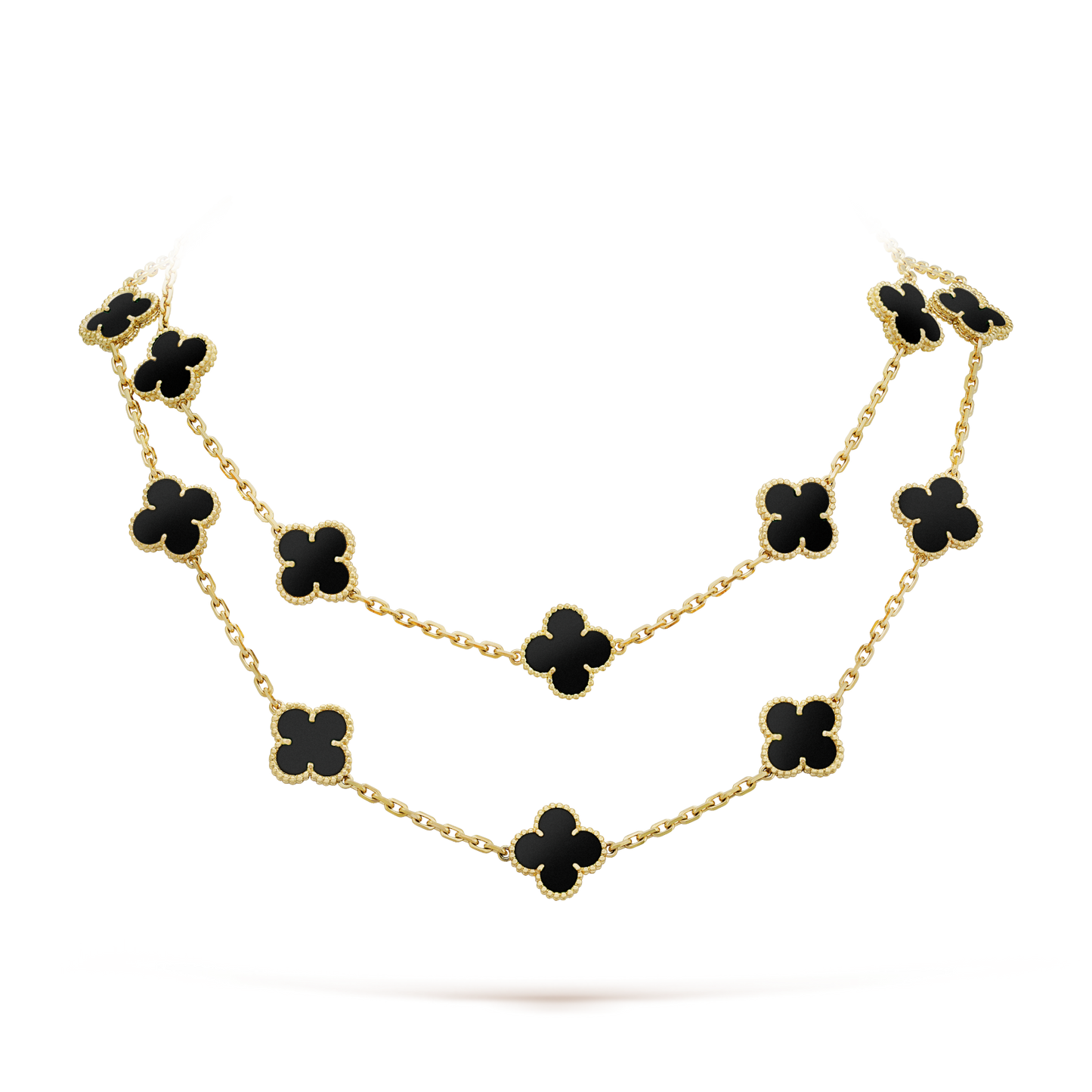 [Polaidi Jewelry]CLOVER 20 MOTIFS ONYX NECKLACE