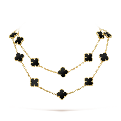 [Polaidi Jewelry]CLOVER 20 MOTIFS ONYX NECKLACE