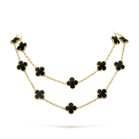 [Polaidi Jewelry ]CLOVER 20 MOTIFS ONYX NECKLACE