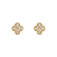[Polaidi Jewelry ]CLOVER MEDIUM 1 MOTIFS FUll DIAMOND EARRINGS