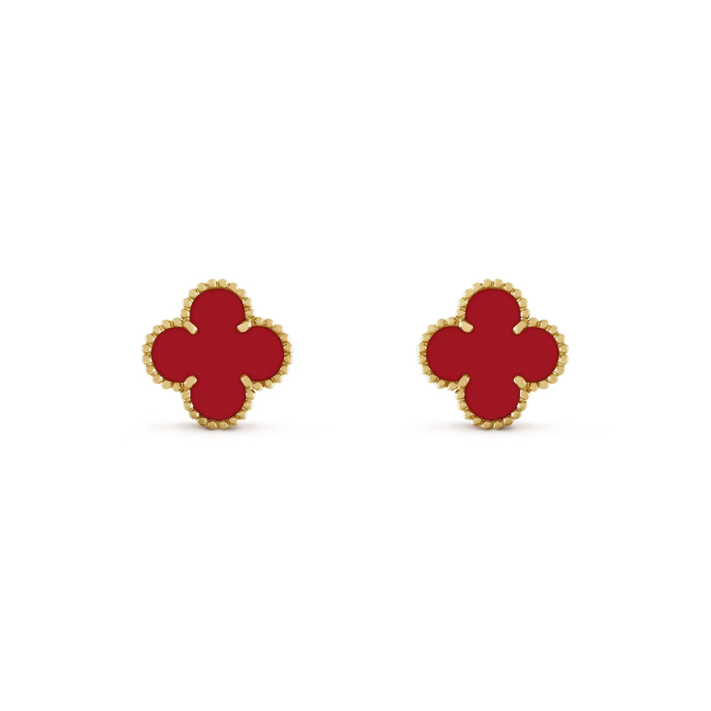 [：Polaidi Jewelry]CLOVER MINI 9.5MM CARNELIAN EARRINGS