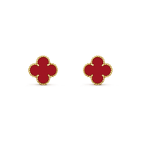 [Polaidi Jewelry ]CLOVER MINI 9.5MM CARNELIAN EARRINGS