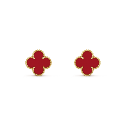 [：Polaidi Jewelry]CLOVER MINI 9.5MM CARNELIAN EARRINGS