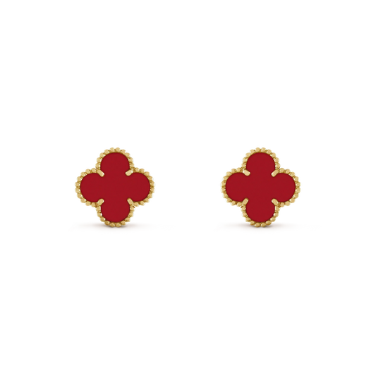 [：Polaidi Jewelry]CLOVER MINI 9.5MM CARNELIAN EARRINGS