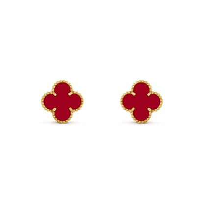 [Polaidi Jewelry]CLOVER MEDIUM 1 MOTIFS CARNELIAN  EARRINGS