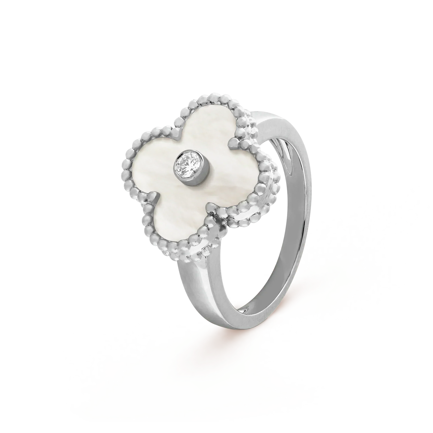 [Polaidi Jewelry]CLOVER SILVER MOP DIAMOND RING