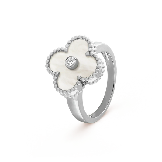 [Polaidi Jewelry]CLOVER SILVER MOP DIAMOND RING