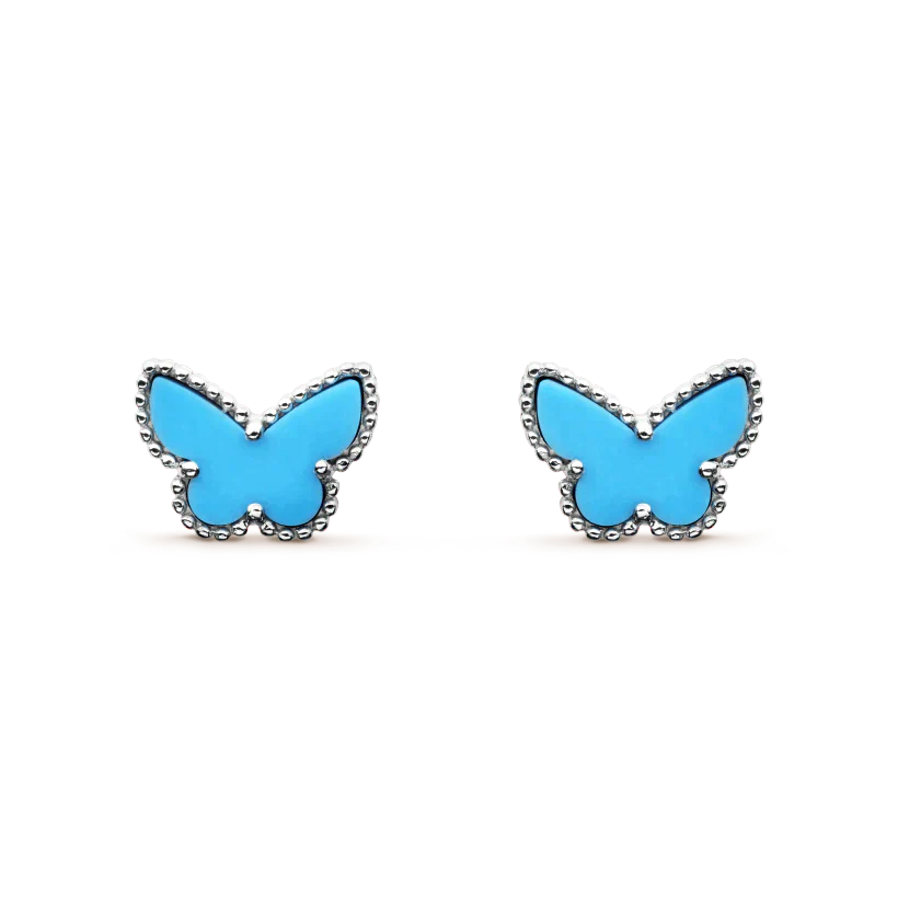 [：Polaidi Jewelry]BUTTERFLY TURQUOISE EARRINGS SILVER