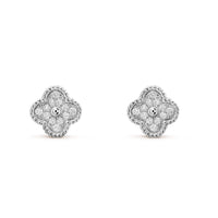 [Polaidi Jewelry ]CLOVER MINI DIAMOND STUD EARRINGS