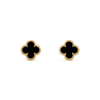[Polaidi Jewelry ]CLOVER MINI 9.5MM BLACK MOP EARRINGS