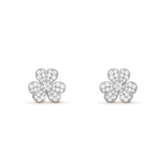 [Polaidi Jewelry]CLOVER COMOS DIAMOND EARRINGS SILVER