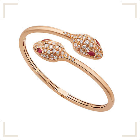 [Polaidi Jewelry]SERPENTI BRACELET PINK GOLD DIAMOND DOUBLE SNAKE
