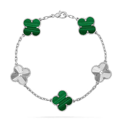[Polaidi Jewelry] CLOVER 5 MOTIF MALACHITE BRACELET COLLECTION