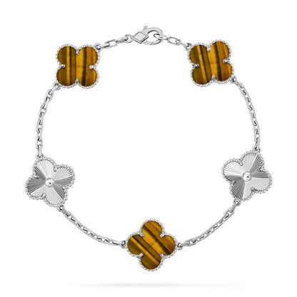 [Polaidi Jewelry] CLOVER 5 MOTIFS TIGER EYE BRACELET COLLECTION