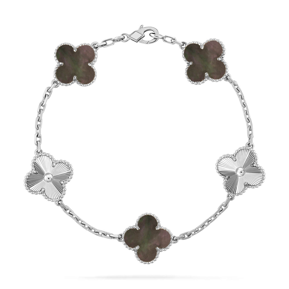 [Polaidi Jewelry] CLOVER 5 MOTIF GRAY MOP BRACELET COLLECTION