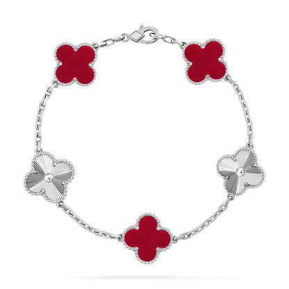 [Polaidi Jewelry] CLOVER 5 MOTIF RED CARNELIAN BRACELET COLLECTION