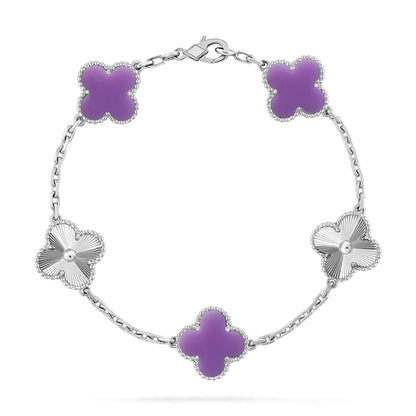 [Polaidi Jewelry]CLOVER 5 MOTIF LIGHT PURPLE BRACELET COLLECTION