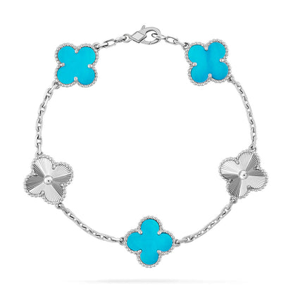 [Polaidi Jewelry] CLOVER 5 MOTIF TURQUOISE BRACELET COLLECTION