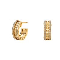 [Polaidi Jewelry ]ZERO 1 ROCK GOLD EARRINGS WITH STUDDED SPIRAL AND PAVED DIAMONDS