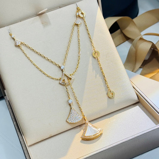 [Polaidi Jewelry]DREAM NECKLACE WHITE MOP FULL DIAMOND