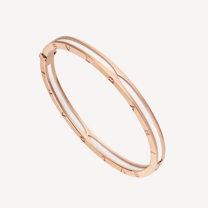 [Polaidi Jewelry]ZERO 1 PINK GOLD WITH WHITE CERAMIC BRACELET