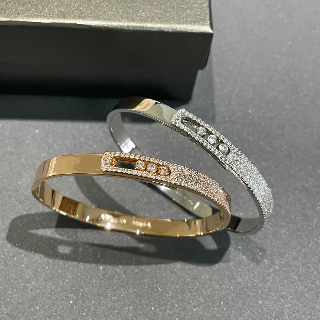[Polaidi Jewelry]Move Noa Rose Gold Pav¨¦ Diamond Bangle Bracelet