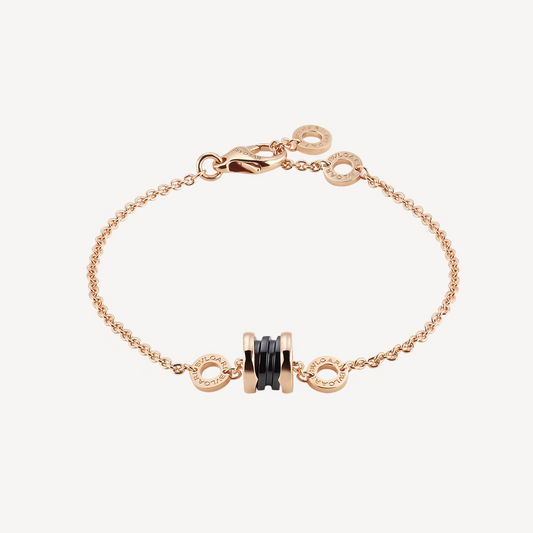 [Polaidi Jewelry]ZERO 1 SOFT PINK GOLD AND BLACK CERAMIC BRACELET