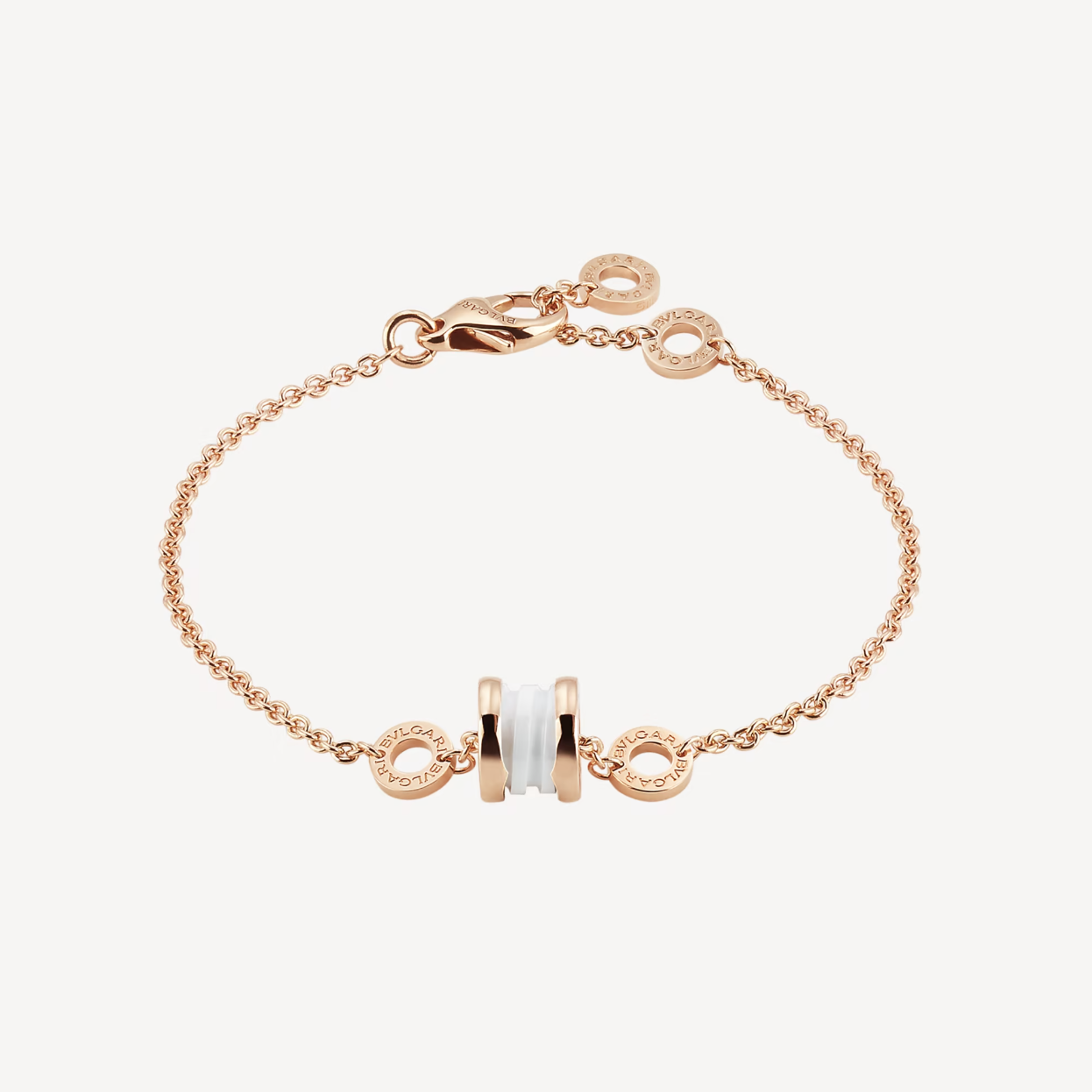 [Polaidi Jewelry]ZERO 1 SOFT PINK GOLD AND WHITE CERAMIC BRACELET