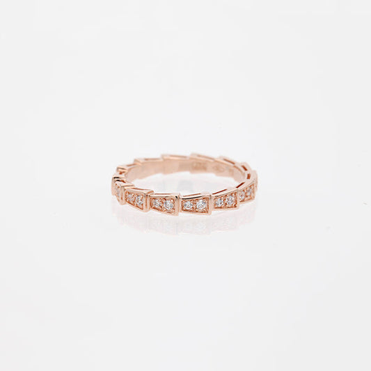 [Polaidi Jewelry]SERPENTI RING PINK GOLD DIAMOND PAVED 3MM
