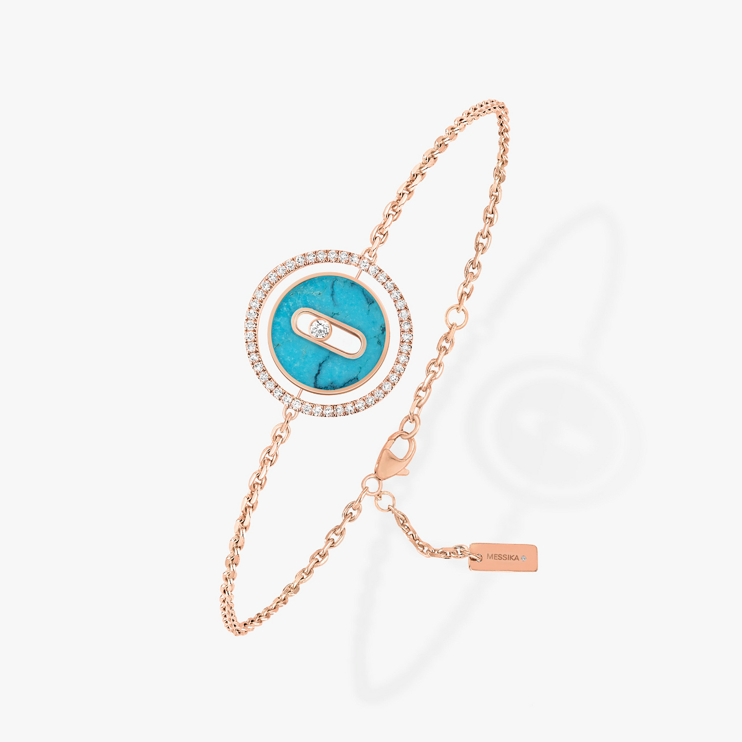 [Polaidi Jewelry]LUCKY MOVE TURQUOISE PINK GOLD DIAMOND BRACELET