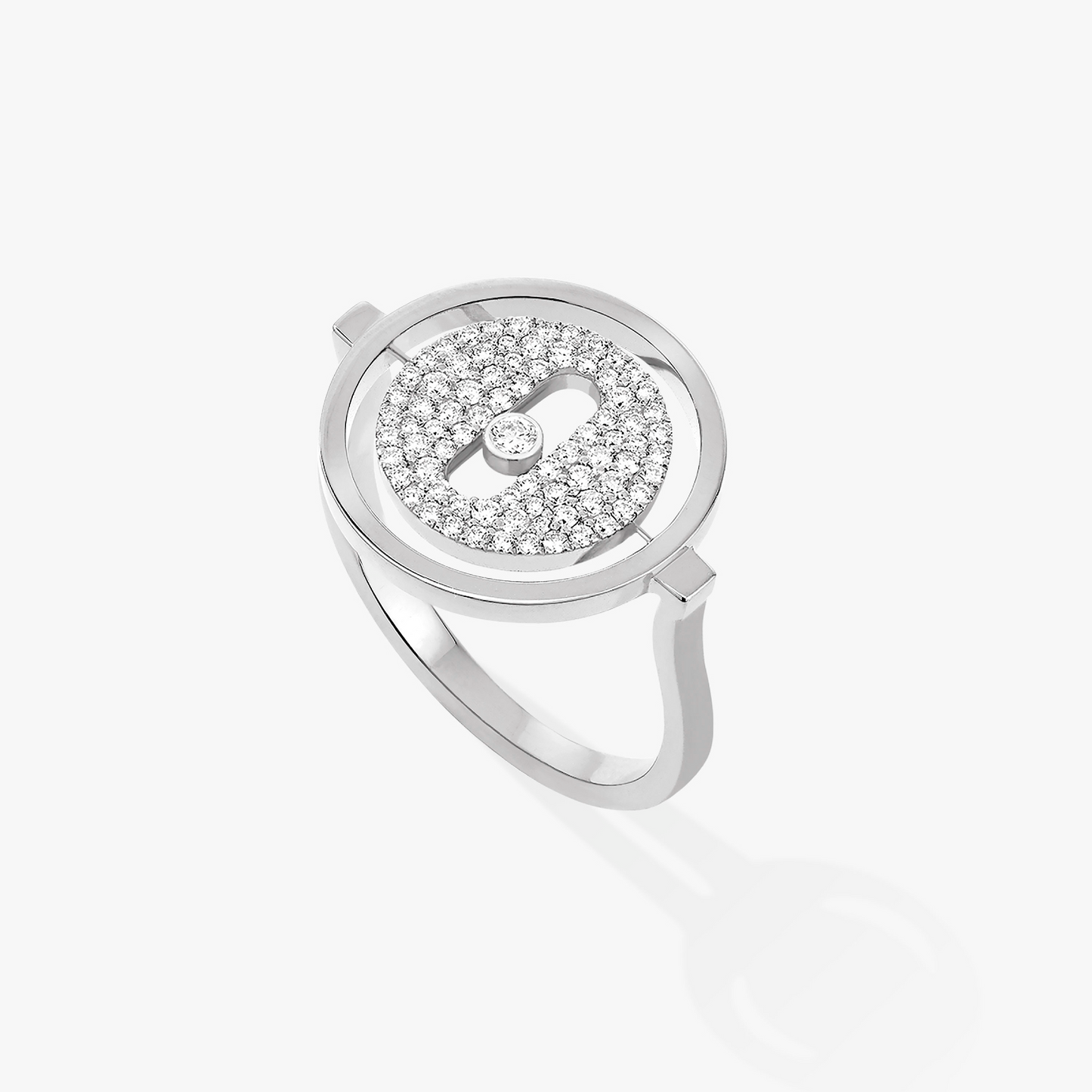 [Polaidi Jewelry]LUCKY MOVE PAVED SILVER DIAMOND RING