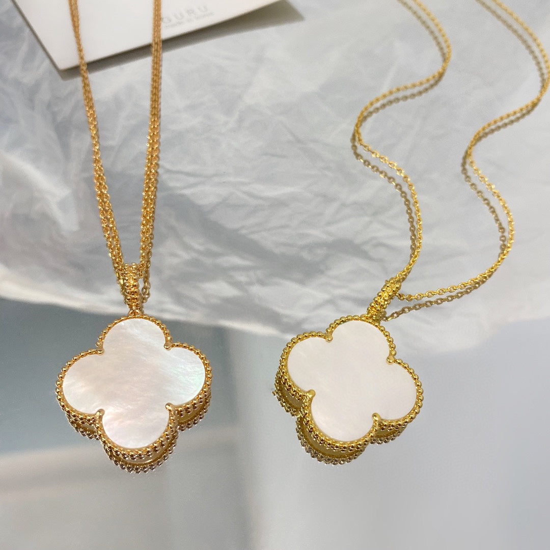 [：Polaidi Jewelry]CLOVER 25MM MOP LARGE PENDANT NECKLACE