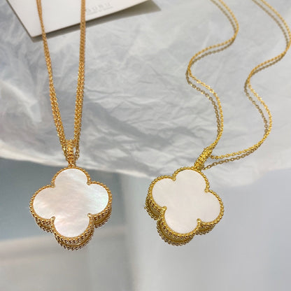 [：Polaidi Jewelry]CLOVER 25MM MOP LARGE PENDANT NECKLACE
